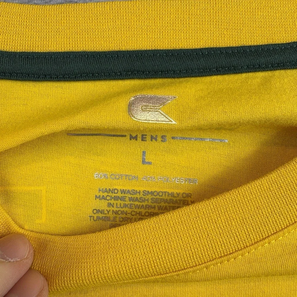 Baylor Bears T Shirt Mens L Yellow College Stretch Performance NEW